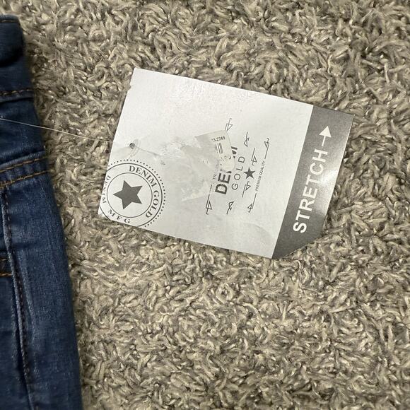 Denim Gold Premium Stretch Blue Ripped Holes Jeans Men 36x28 - Picture 3 of 8